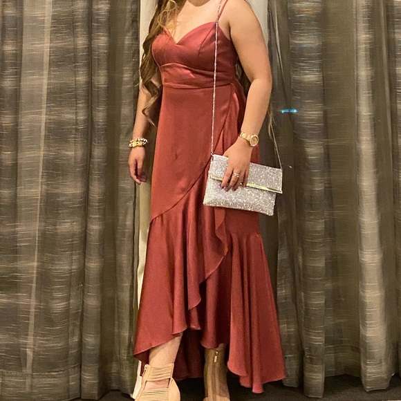 Ever New Maroon petite Silk Dress - Picture 4 of 4